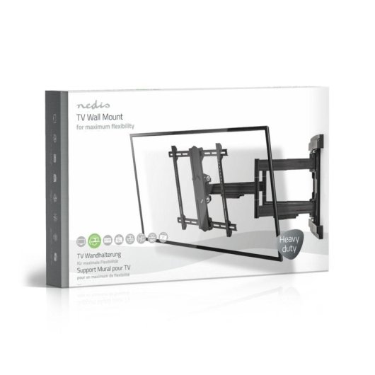 Soporte de Pared TV Nedis TVWM6551BK 37-80" Inclinable y Giratorio hasta 70kg 600x400mm Negro