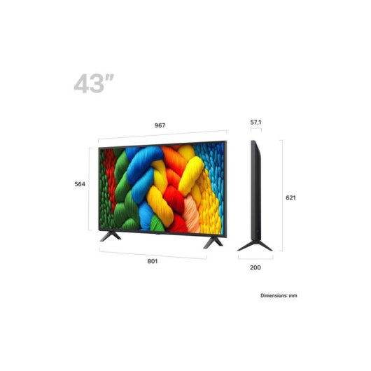 TV LG NanoCell 43NANO80A6B 43" 4K UltraHD 60Hz Smart TV WebOS HDR10 Pro AI Sound Pro