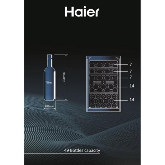 Cave à vin Haier Wine Bank 50 HWS49GA 49 bouteilles Noir Noir Indépendante