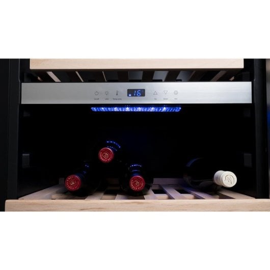 Vinoteca Infiniton WFL-284 140 botellas Negra Tri-Zona LED Baldas Regulables Ventilación Metálica