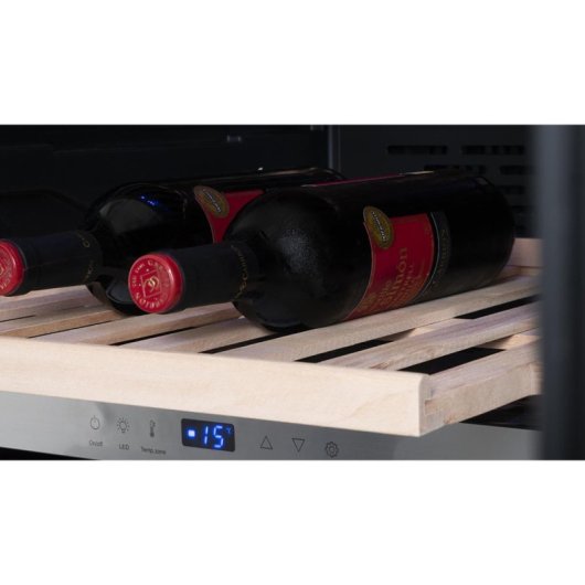 Vinoteca Infiniton WFL-284 140 botellas Negra Tri-Zona LED Baldas Regulables Ventilación Metálica