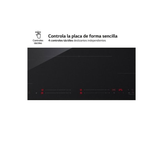 Placa de inducción LG 80cm Flex con 4 zonas, control táctil y conectividad ThinQ