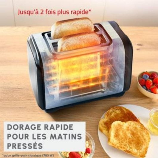 Tostador Moulinex LT5S0DE0 Negro Acero Inoxidable 2 Rebanadas 1200W Giratorio