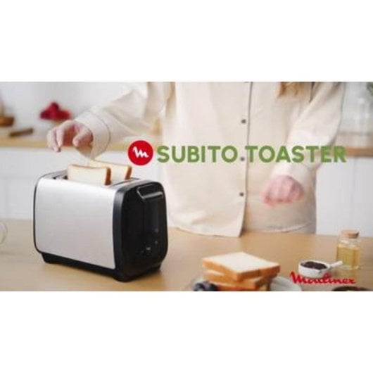 Tostador Moulinex LT5S0DE0 Negro Acero Inoxidable 2 Rebanadas 1200W Giratorio
