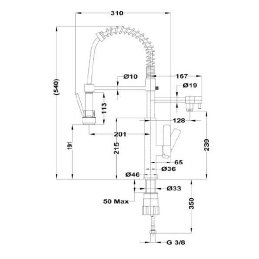 Grifo de cocina Teka Formentera TOP FOT 999 Caño Retirable Flexible Stop Cromo 54 cm