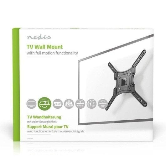 Nedis TVWM1330BK Soporte TV Pared 23 a 55" VESA 100x100 a 400x400 Máx 30kg