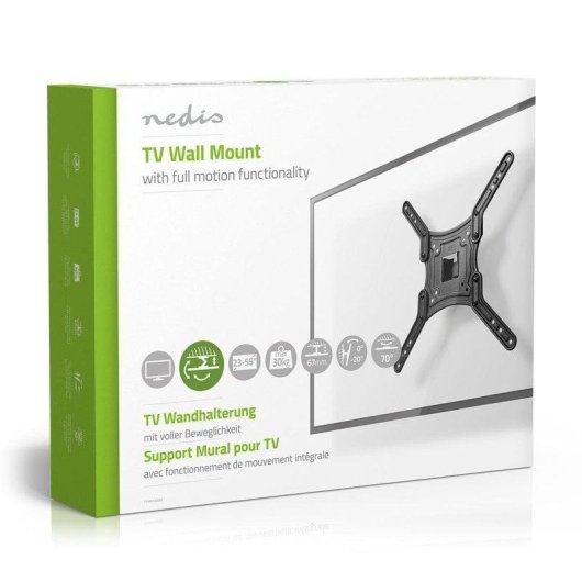 Soporte de Pared para TV Nedis TVWM1330BK 23"-55" Inclinación y Giro VESA 400x400mm 30kg Negro