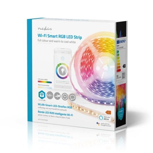 Intelligentes LED Lichtband Nedis WIFILS50CRGBW 5m RGB Weiß Warmkalt WLAN Steuerung