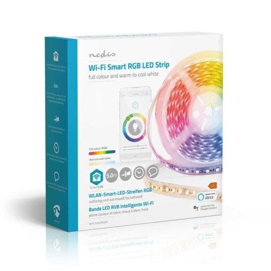 Tira LED Inteligente Nedis WIFILS50CRGBW 5m RGB Wi-Fi App 15W 405lm