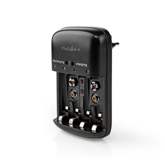 Ladegerät für Batterien Nedis BACH07 Universal NiMH/NiCd AA AAA 9V Entladen und Schnellladen