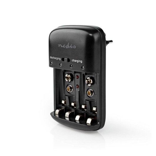 Ladegerät für Batterien Nedis BACH07 Universal NiMH/NiCd AA AAA 9V Entladen und Schnellladen