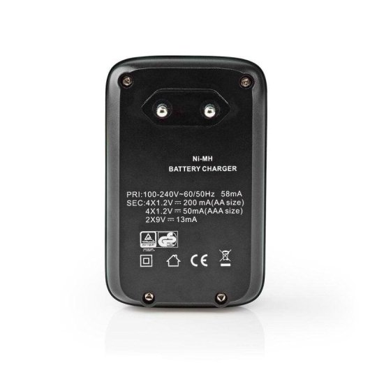 Ladegerät für Batterien Nedis BACH07 Universal NiMH/NiCd AA AAA 9V Entladen und Schnellladen