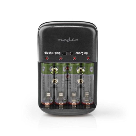 Ladegerät für Batterien Nedis BACH07 Universal NiMH/NiCd AA AAA 9V Entladen und Schnellladen