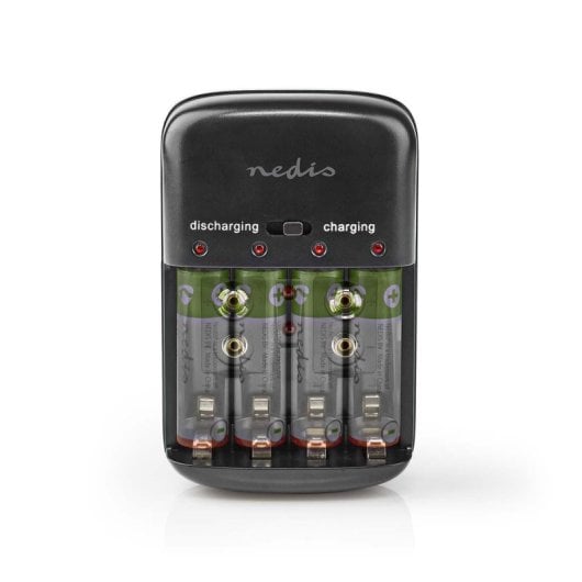 Ladegerät Nedis BACH07 Universal NiCd NiMH AA AAA 9V Ladegerät Ladegerät Nedis BACH07 Universal NiCd NiMH AA AAA 9V Ladegerät