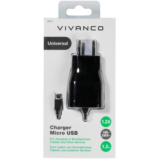 Vivanco TCVVMUSB1A Chargeur Universel 5V 1,2m Intérieur Noir