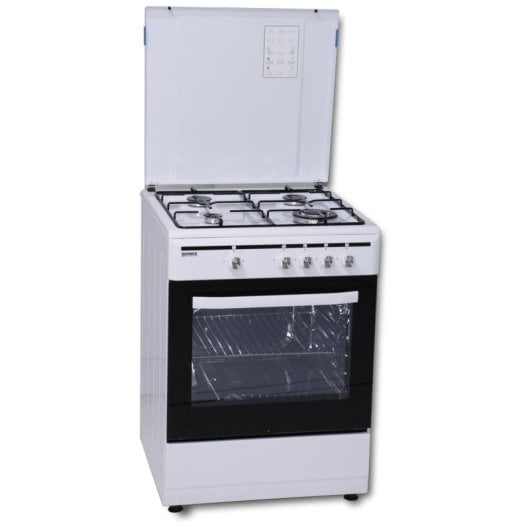 Cocina independiente Rommer VCH 461 FG 4 zonas gas horno 55L blanco esmalte acero