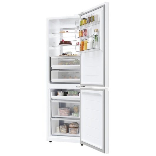 Frigorífico Haier 2 Portas 200cm 403L D Branco No Frost Multi Airflow Zona Fresca Vidro