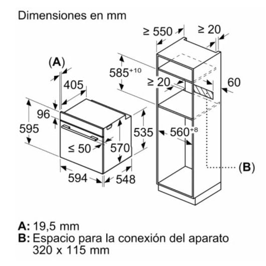 Horno eléctrico Balay 3HB4821G3 71 L Negro integrado eficiencia A+++