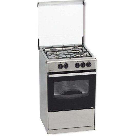 Cocina independiente Rommer VC-4 INOX 4 zonas gas acero inoxidable horno 60L