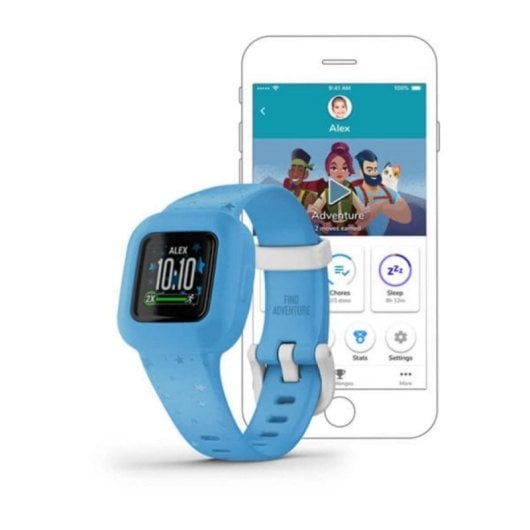 Aktivitätsarmband Garmin Vivofit jr. 3 Bluetooth MIP Display Blau 1 Jahr Akkulaufzeit Wasserdicht Kindersicherheit