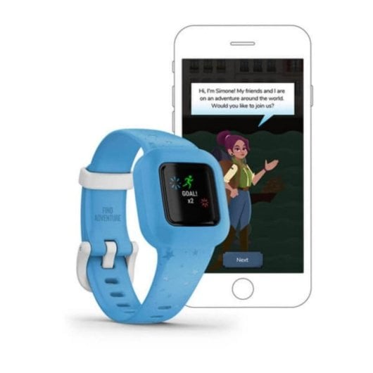 Aktivitätsarmband Garmin Vivofit jr. 3 Bluetooth MIP Display Blau 1 Jahr Akkulaufzeit Wasserdicht Kindersicherheit