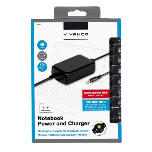 Alimentation Vivanco IT-PO 48W Noir Modèle Universel Ports Multiples