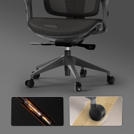 Silla de Oficina SENSE7 Nobu Soporte Lumbar Innovador Reposabrazos 3D Malla Transpirable Dark Gray