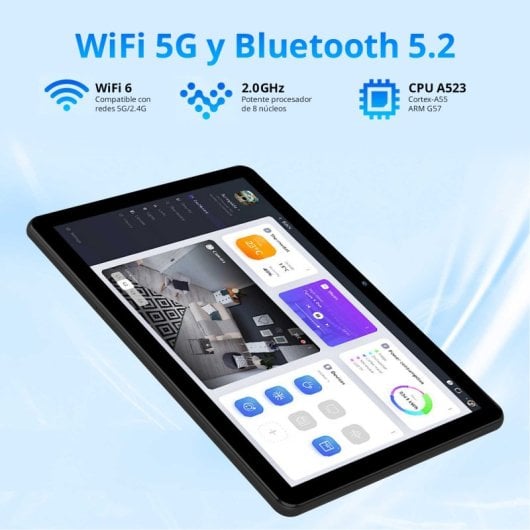 Pritom Touch 10" Tablet 4GB+4GB Boost/64GB con custodia 6000mAh WiFi 6 Android 15 Grigio