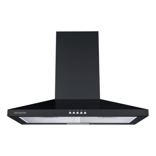 Campana extractora Infiniton CMPP-64NBH negra 60cm 400m3/h 3 niveles LED filtros aluminio