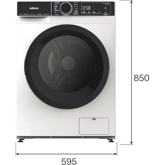 Lavadora Edesa EWF-9401 WH Carga Frontal 9 Kg 1400 rpm A Blanca Silence Inverter