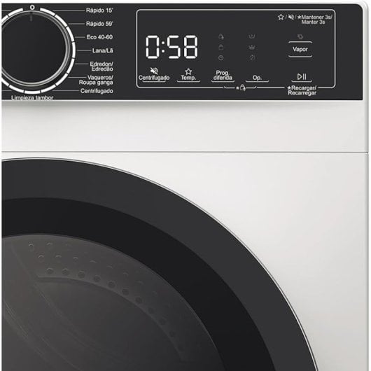 Edesa EWF-9401 WH 9kg 1400rpm 18 Programas Display LED Inverter Máquina de Lavar Roupa Branca