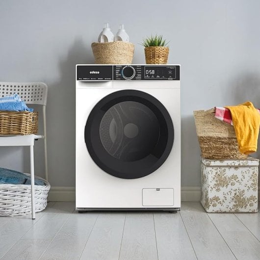 Edesa EWF-9401 WH 9kg 1400rpm 18 Programas Display LED Inverter Máquina de Lavar Roupa Branca