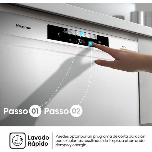 Lavavajillas Hisense HS643C90W 16 servicios Clase C Secado Extra Control Táctil Blanco