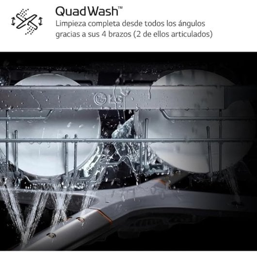 Máquina de lavar loiça de encastrar em aço inoxidável LG DB243TX QuadWash EasyRack Wi-Fi 14L