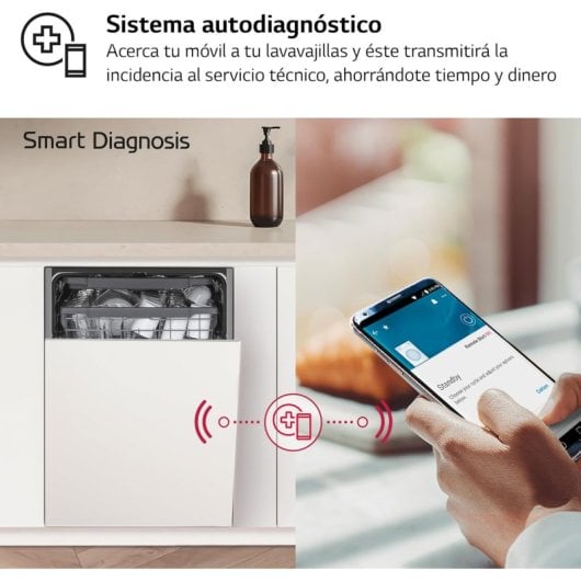 Máquina de lavar loiça de encastrar em aço inoxidável LG DB243TX QuadWash EasyRack Wi-Fi 14L