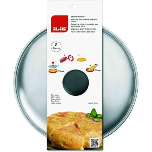 Tapa Volteadora de Tortillas Ibili Acero Inoxidable 30cm Plata Garantía 2 años