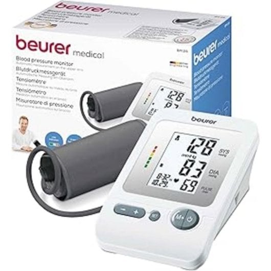 Beurer BM 26 Blutdruckmessgerät mit extragroßem Display, 4x30 Speicherplätzen, Arrhythmieerkennung