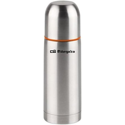 Orbegozo TRL 160 Edelstahl-Thermoskanne, 150 ml, Druckknopfverschluss, kalt 24 h, heiß 12 h