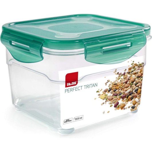 Ibili Tritan 1500 ml transparenter luftdichter Behälter, hergestellt in Spanien