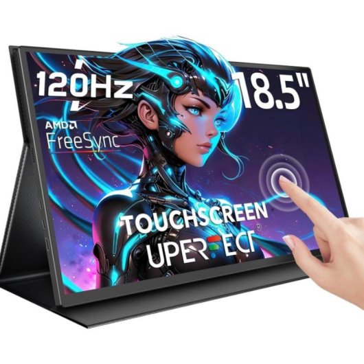 Monitor táctil UPERFECT 18.5” FHD 120Hz 10 puntos Type-C Mini HDMI VESA funda incluida