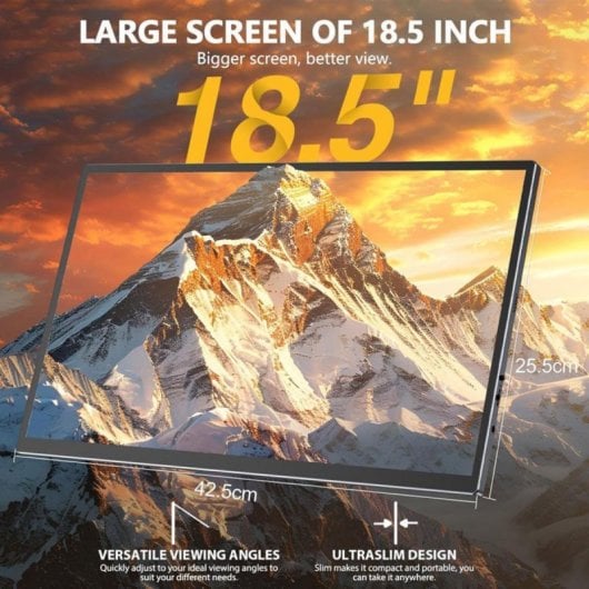 Monitor táctil UPERFECT 18.5” FHD 120Hz 10 puntos Type-C Mini HDMI VESA funda incluida
