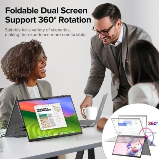 UPERFECT UP185100HZ Monitor Duplo 18.5'' 100Hz IPS Type-C sRGB VESA com Rotação 360°