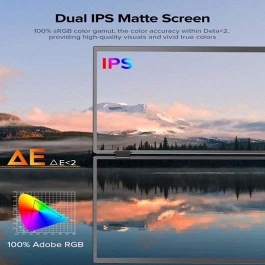 UPERFECT UP1561080P Monitor Duplo Portátil Dobrável com Rotação 360°, sRGB 100%, VESA, USB-C
