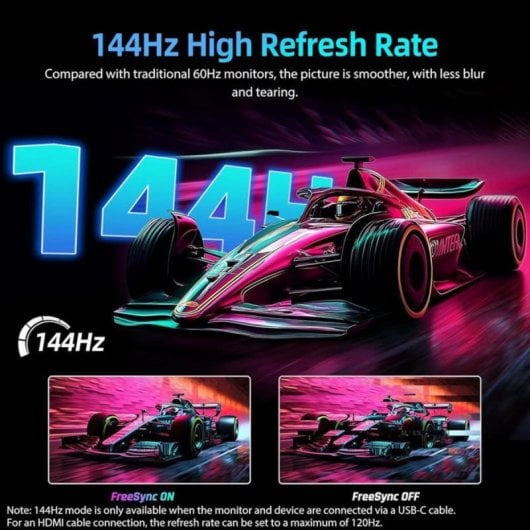 UPERFECT Tragbarer Monitor, 17,3 Zoll, Full HD, 144 Hz, FreeSync, USB-C, VESA, Lautsprecher, 180°-Unterstützung