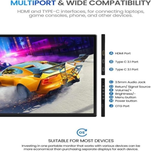 UPERFECT-Monitor 24,5 Zoll IPS QHD 165 Hz 1 ms FreeSync USB-C/Mini-HDMI VESA-Unterstützung