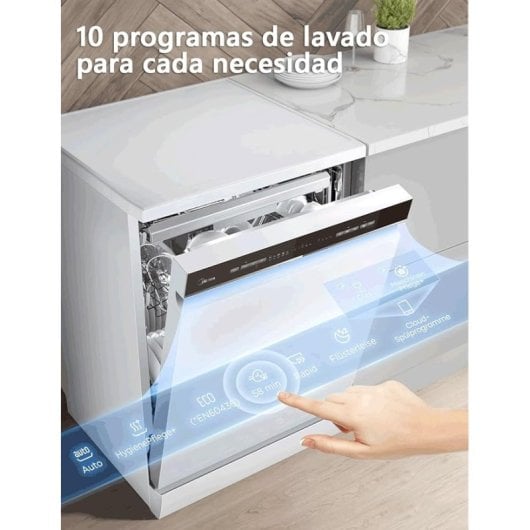 Máquina de lavar loiça Midea MDWPF1433CW Branca 60 cm 14 níveis de serviço 10 programas C Branca