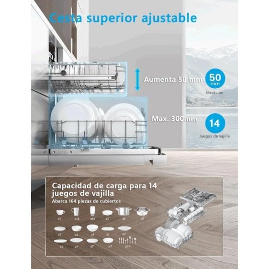 Máquina de lavar loiça Midea MDWPF1433CW Branca 60 cm 14 níveis de serviço 10 programas C Branca
