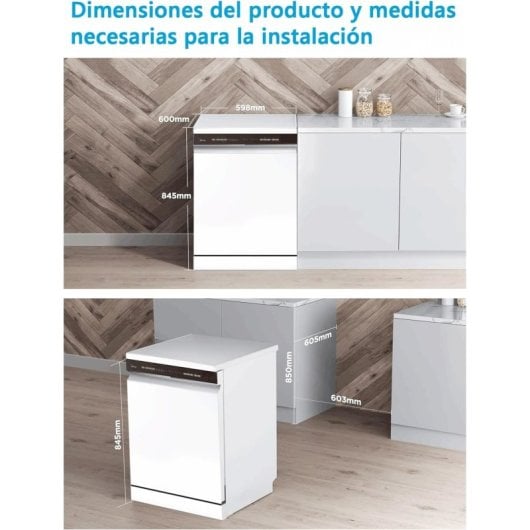 Máquina de lavar loiça Midea MDWPF1433CW Branca 60 cm 14 níveis de serviço 10 programas C Branca