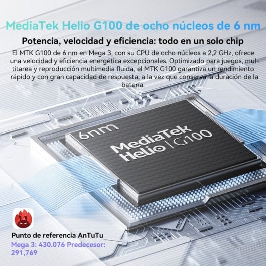Blackview Mega 3 12gb/256gb, Mtk G100, 2.5k 12.1 Pulgadas Más Grande, 4g Android 15 8800 Mah, Azul