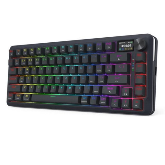 Teclado Redragon K708-RGB-PRO 81 Teclas OLED Gasket RGB Hot-Swap Bluetooth/2.4G/Cable